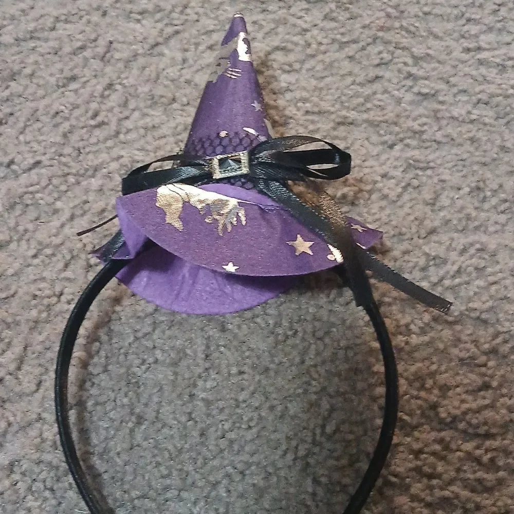 Halloween witches headbands for girls or women purple black orange NEW